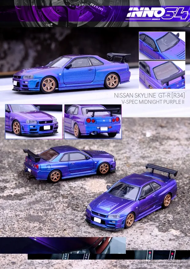 

INNO 1:64 NISSAN SKYLINE GT-R R34 Collect die-casting alloy car model ornaments