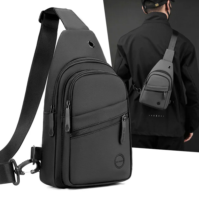 

Ultra Thin TOP Nylon Waterproof Chest Bag Men's Lightweight Crossbody Sling Shoulder Bag Large Storage Outdoor Hiking Pack