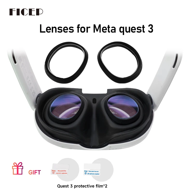 

FICEP For Quest 3 Prescription Lenses Anti Blue Myopia Lens Quick Disassemble Frame Glass For meta Quest 3 Accessories