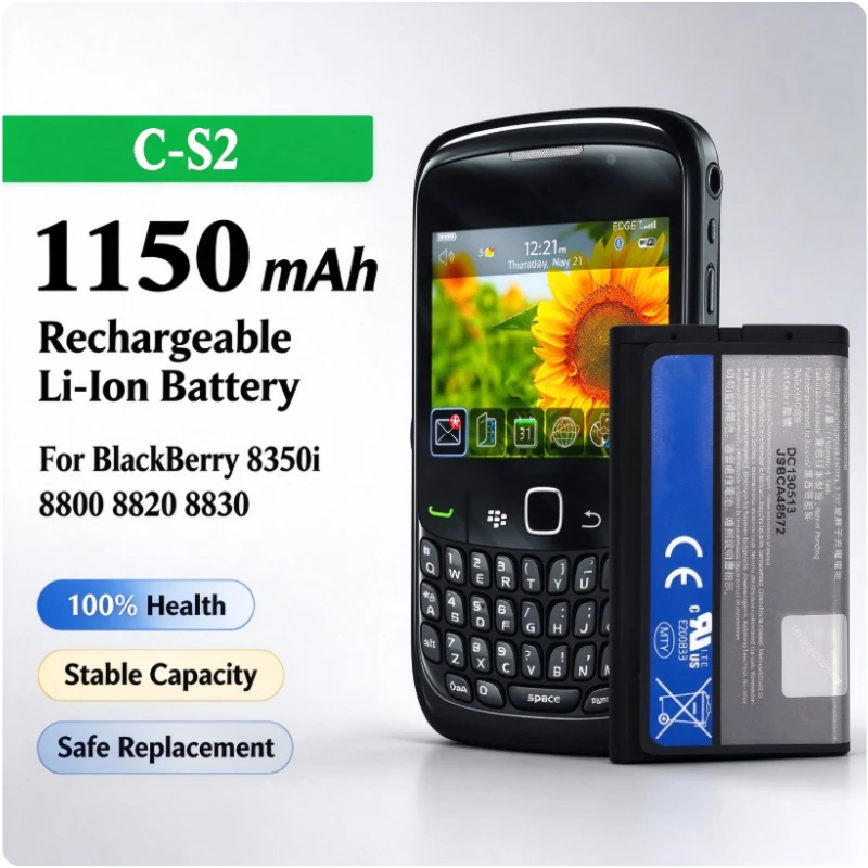 C-S2 Battery 3.7V 1150mAh Rechargeable Lithium Polymer Replacement Battery for BlackBerry 8350i 8800 8820 8830