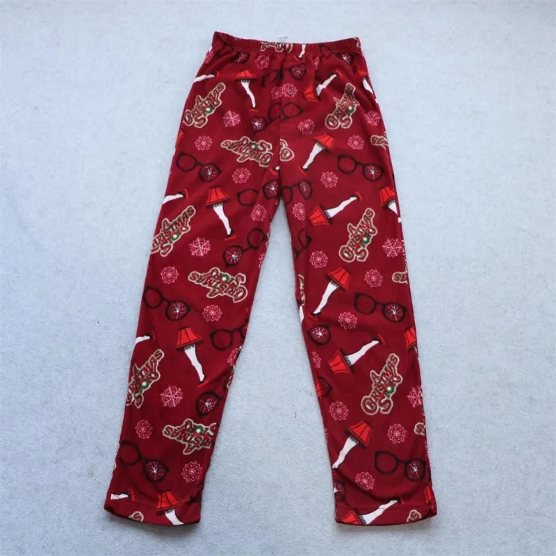 Men's Fleece Pajama Pants Lightweight Warm Home Printed In Autumn Winter Fleece Sweatpants