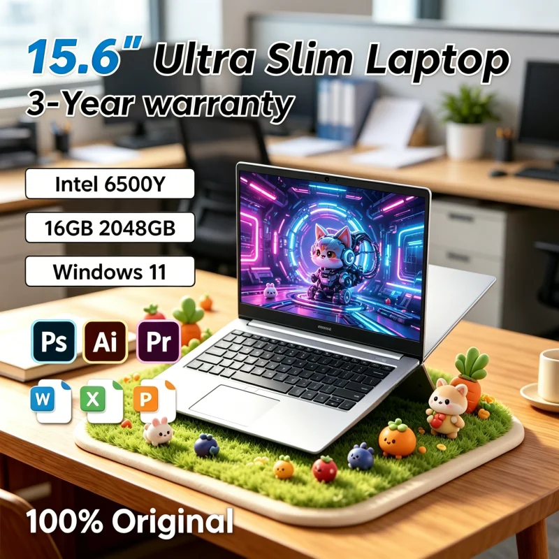 

Celestial 2026 Featherlight 15.6 Laptop Intel 6500Y 32GB RAM 2TB SSD 5000mAh Windows 11 Backlit Keyboard Fingerprint for Stellar
