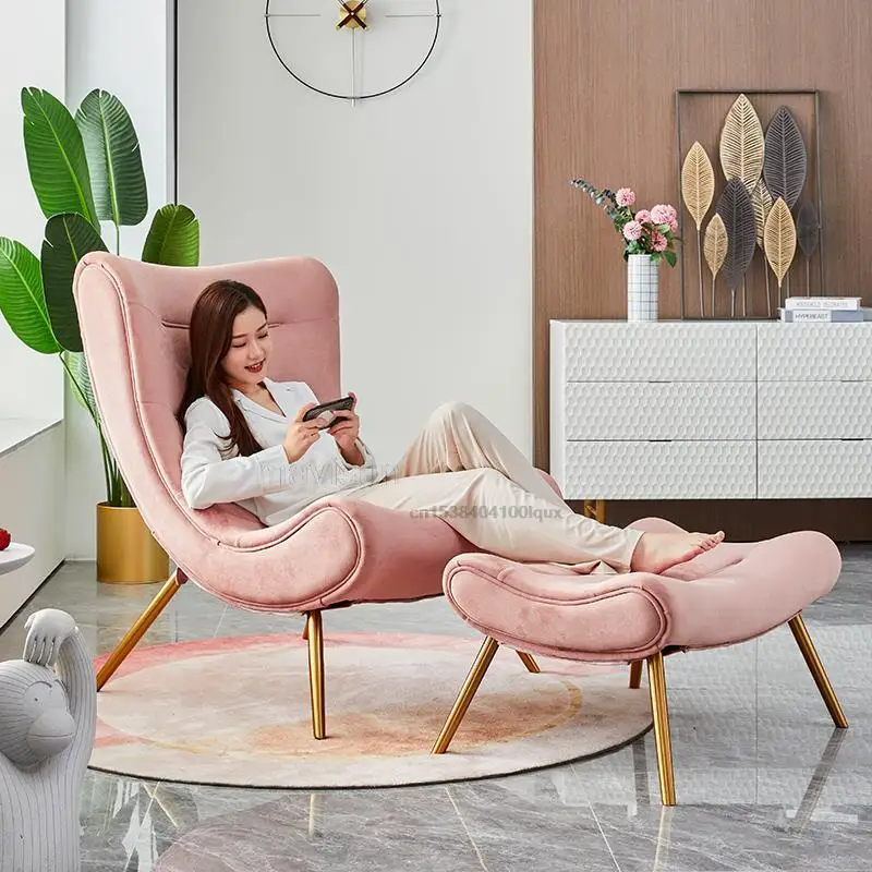 Pink Lazy Sofa Snail Chair Nordic Creative Bedroom Living Room Balcony Lounge Chair Small Apartment Single Recliner For Leisure