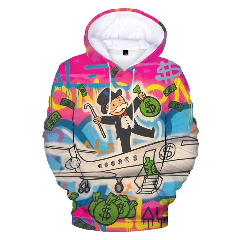 Funny Fashion Monopoly 3D Printed Hoodies Unisex Alec Monopoly Old Rich Men Graphic Hip Hop O-Neck Streetwear Oversize Hoodies