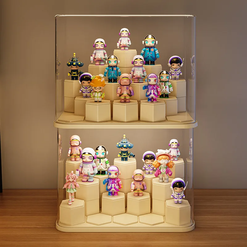 Acrylic Display Case for Blind Box Collection, Clear Dustproof Organizer Shelf for POP MART Figures Toys Models Building Blocks