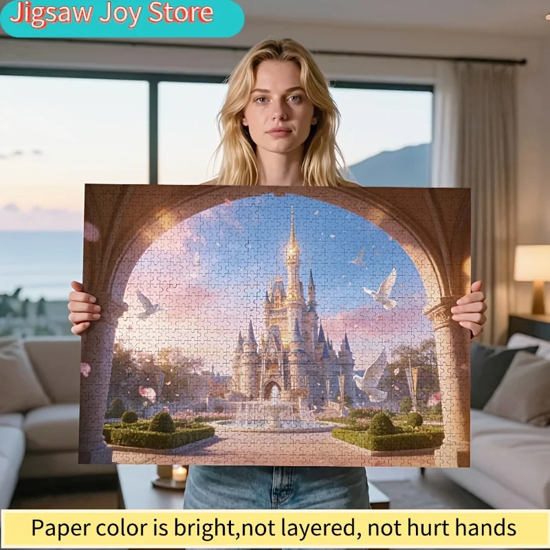 

Пазл-конструктор «Замок Диснея» (1000 деталей) | Панорамный пейзаж, идеально подходит для украшения дома, подходит для различных помещений, без рамы