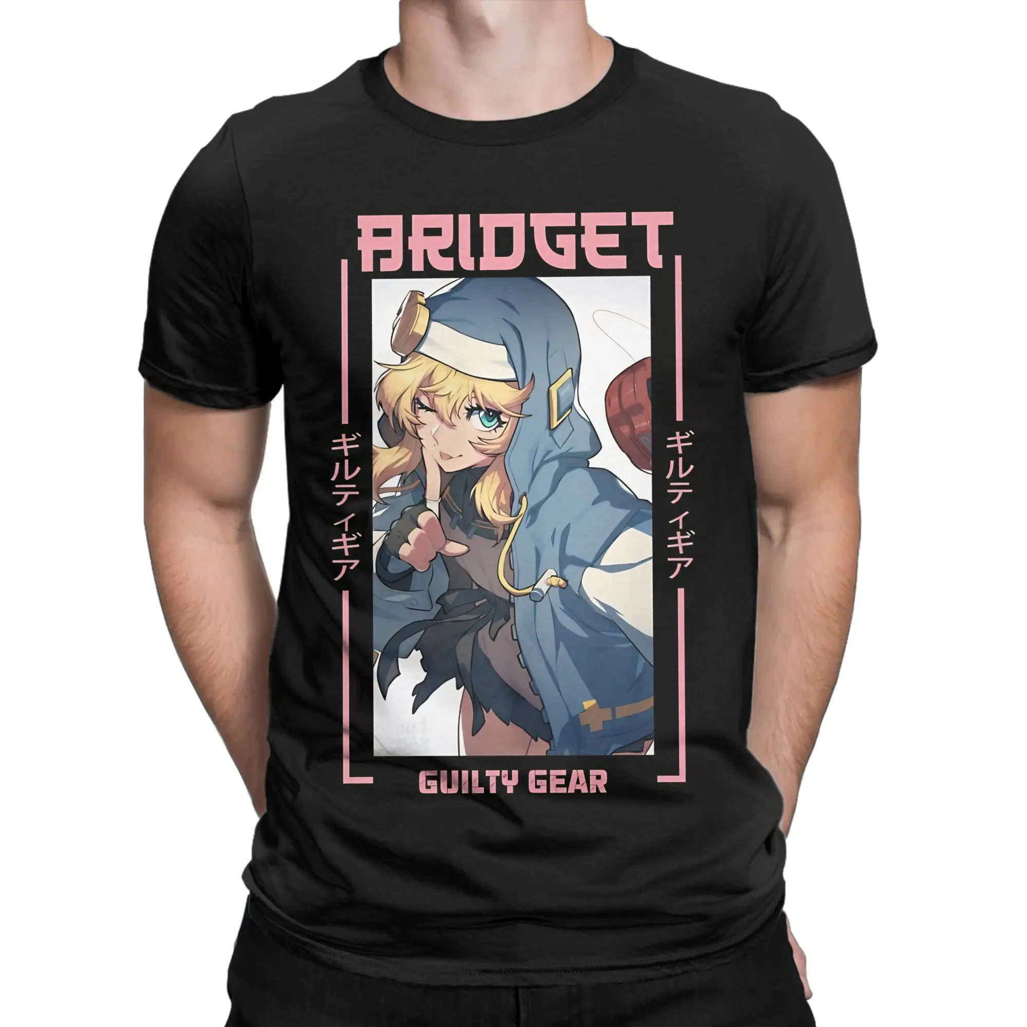 Bridget Guilty Gear Classic white poster Funny 100% Cotton T-Shirt guilty gear bridget Tops Tees For Men