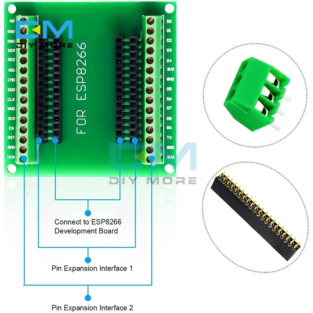 ESP32 Breakout Board for ESP32 WiFi Bluetooth Development Board NodeMCU-32S Lua 38Pin GPIO 1 into 2 Expansion Board