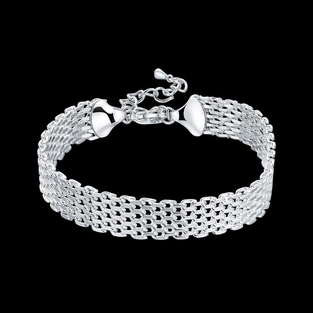 Armbandkette aus 925er-Sterlingsilber, für Damen, Hochzeit, Verlobung, Party, Modeschmuck