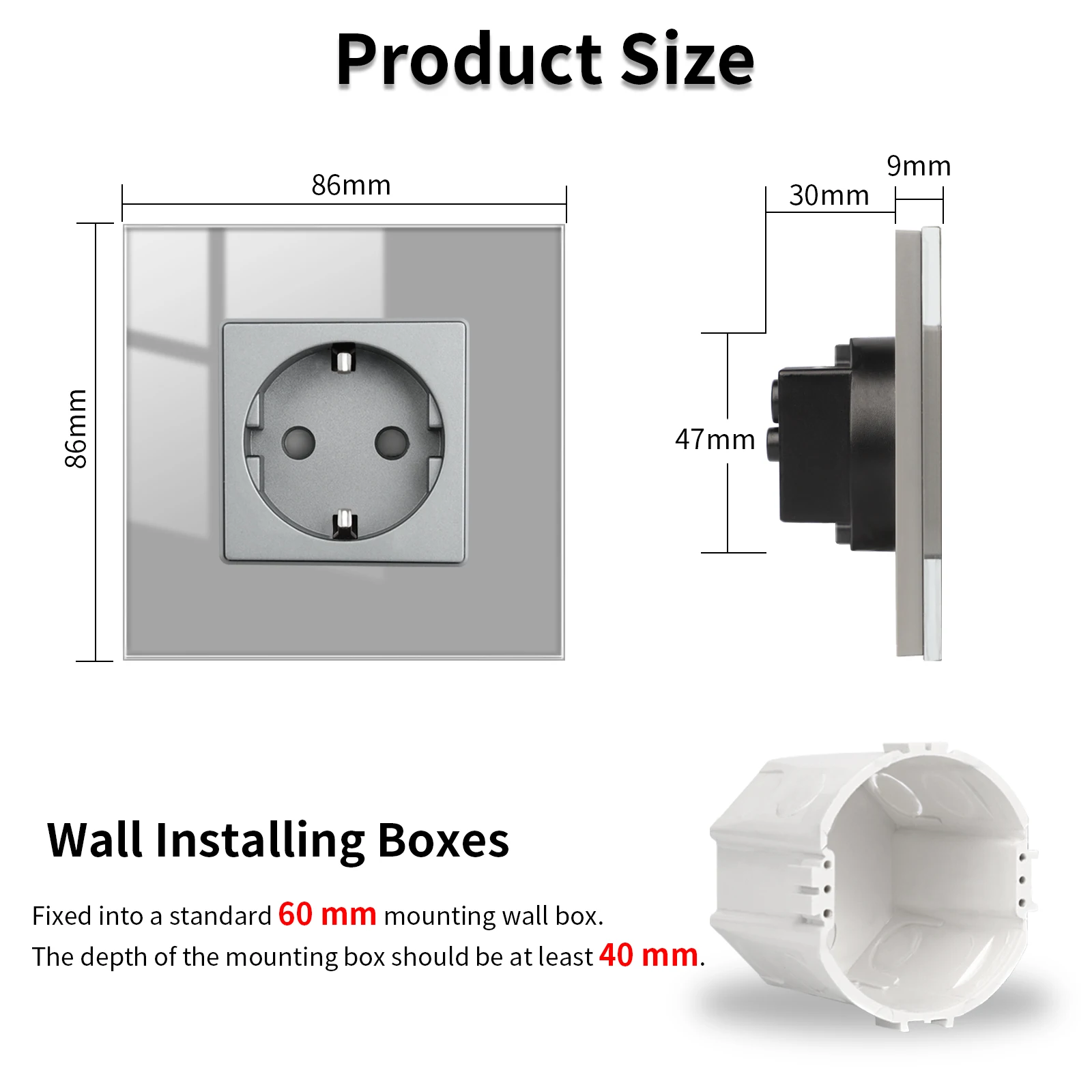 Bingoelec Touch Switch Wall Light Switches 1/2/3Gang Double EU Socket with USB Type-C Interfaces Glass Panel CAT/TV Socket Combo