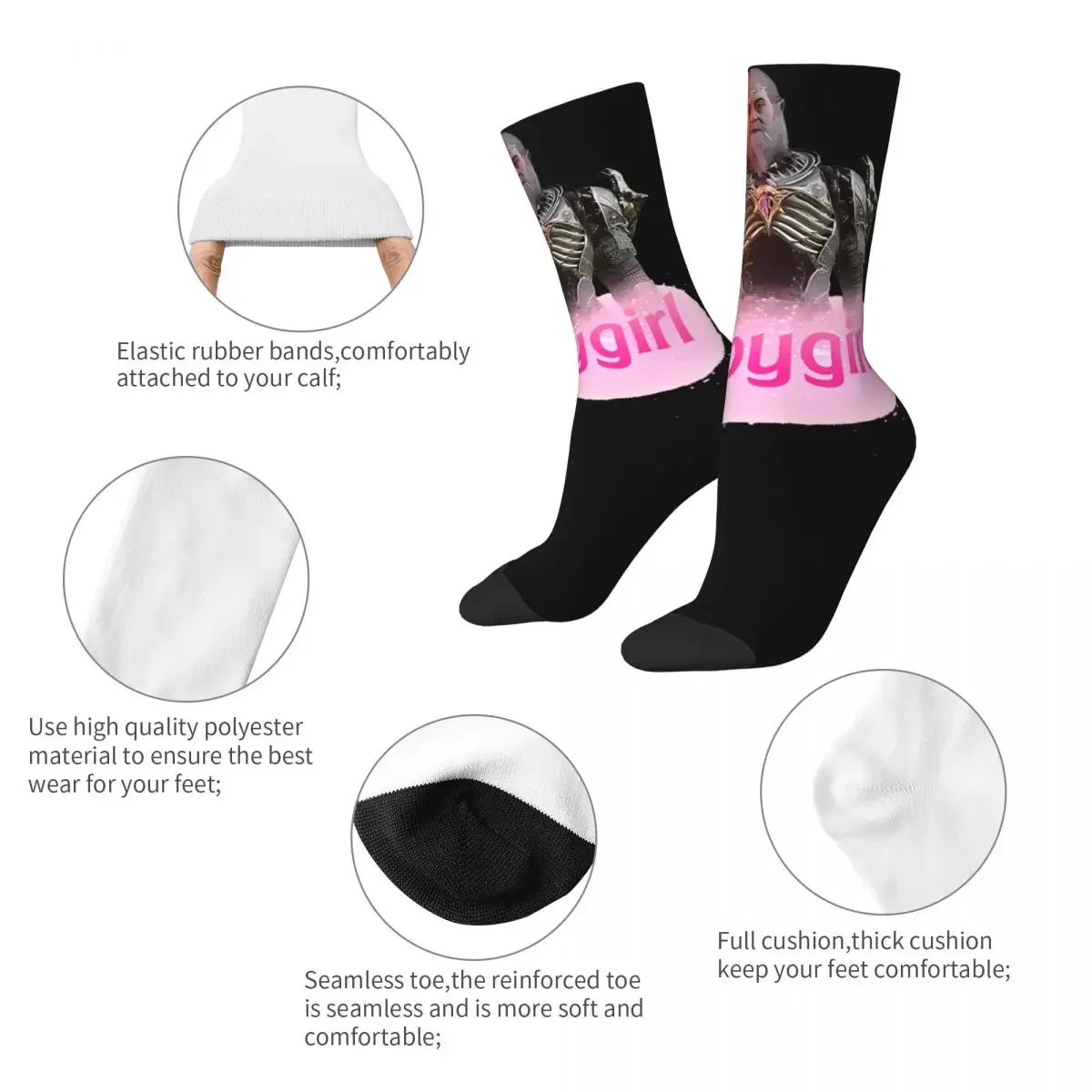 Harajuku Female Male Socks Funny Ketheric Thorm Babygirl Merchandise Soft Baldurs Gate 3 BG3 Sport Dress Socks All Seasons