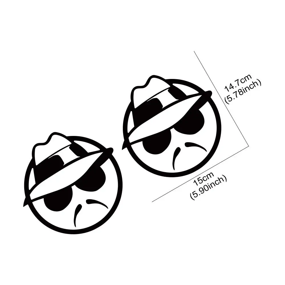 2 Pcs/Set Spy Themed Car Stickers - Detective Hat Waterproof Vinyl Decals for Car Window, Truck and Laptop