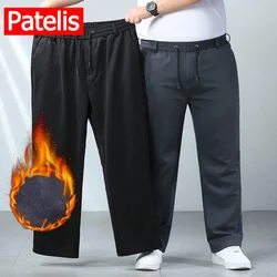 Men's Trousers 10XL Large Size Winter Warm Pants High Waist Sports Casual Pants Stretchy Fabric Long Pants