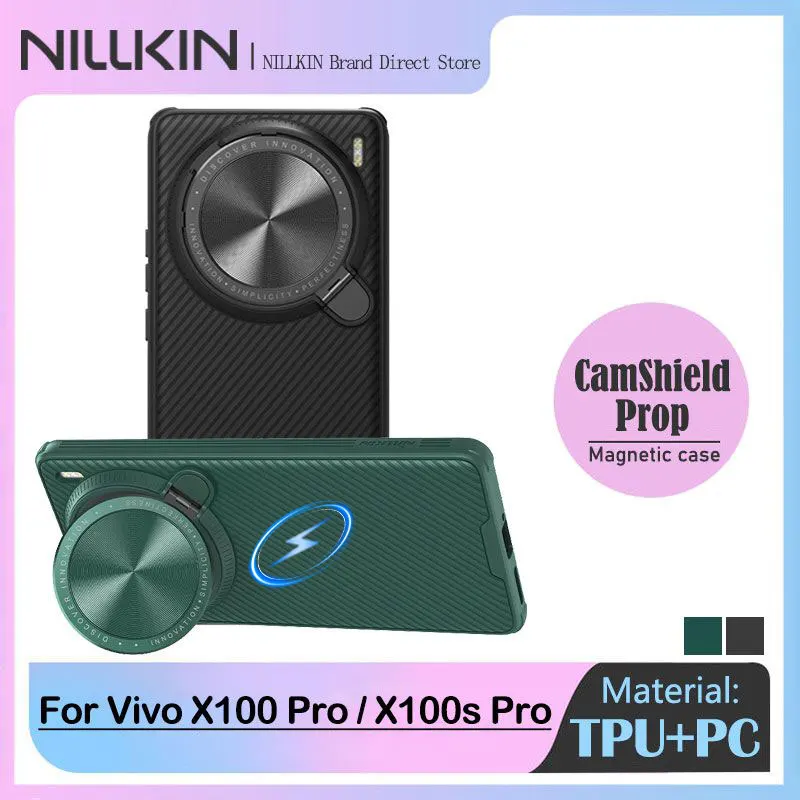 حافظة Nillkin CamShield Prop لهاتف Vivo X100 Pro، غطاء خصوصية العدسة مع حامل الكاميرا، حافظة كاميرا Len لـ Vivo X100s Pro