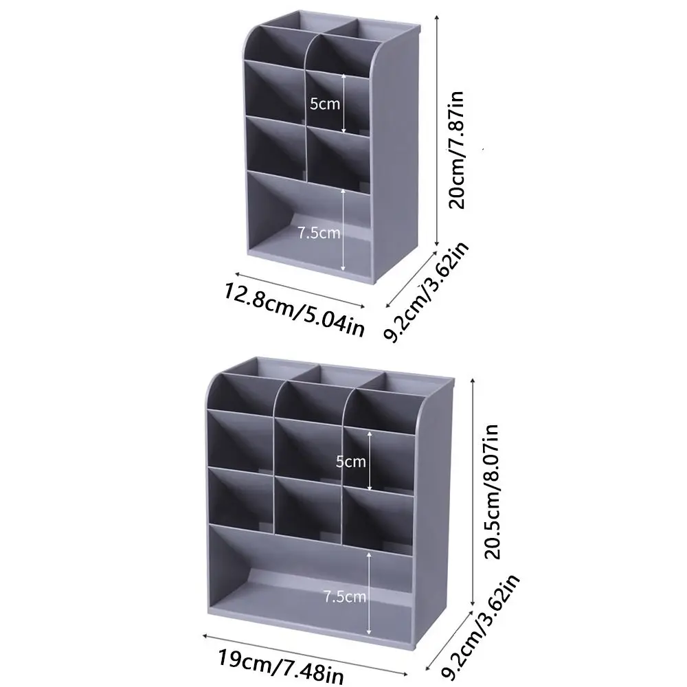 9/13 Grids Desktop Storage Box Oblique Insertion Large Capacity Oblique Pen Holder Solid Color Space-saving