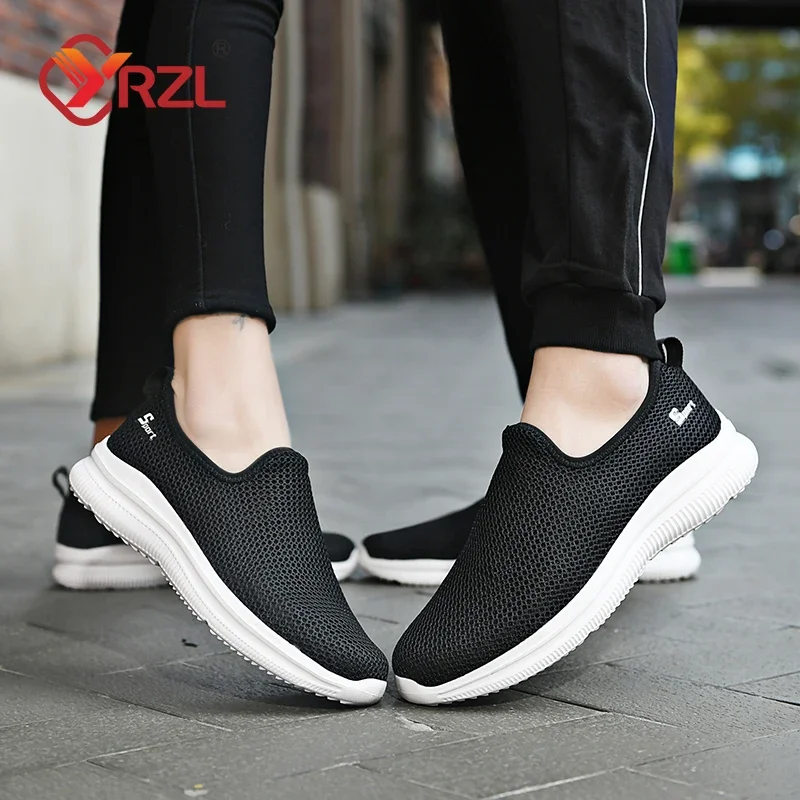 YRZL Mens Mesh Shoes Breathable Unisex Casual Shoes Outdoor Non-Slip Mesh Loafers Walking Lightweight Fashion Male Tennis Shoes