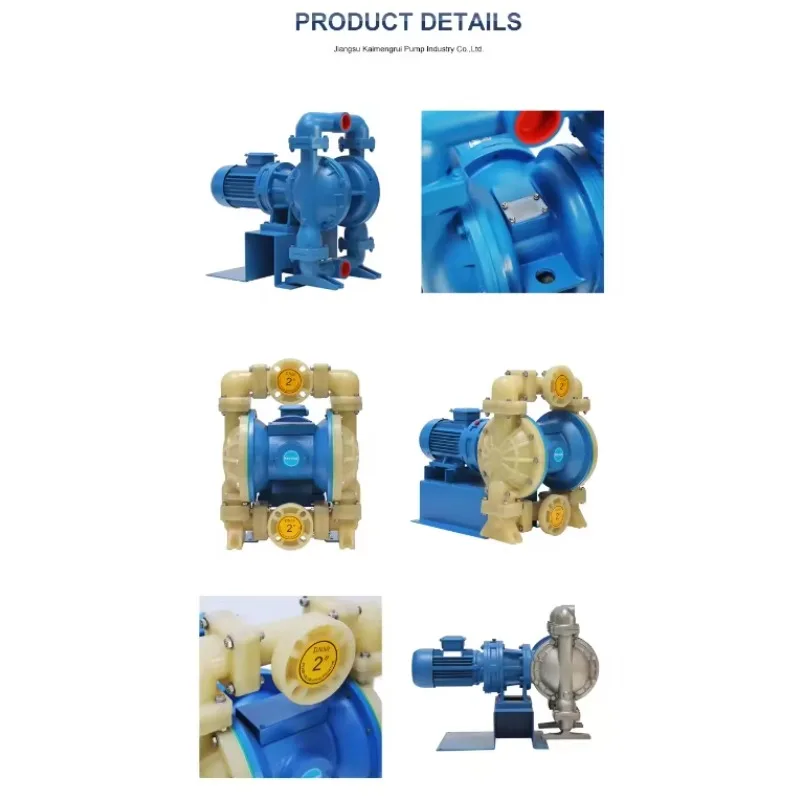 Durable And Practical 1-1/2'' Polypropylene Double Diaphragm Pump Electric Operated With Pneumatic Power Source
