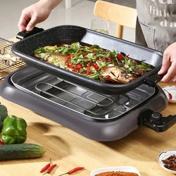 Baking Pan Fish Multifunction Electric BBQ Smokeless Plate Good Oven Cooker Functional Barbecue Grill Commercial Household