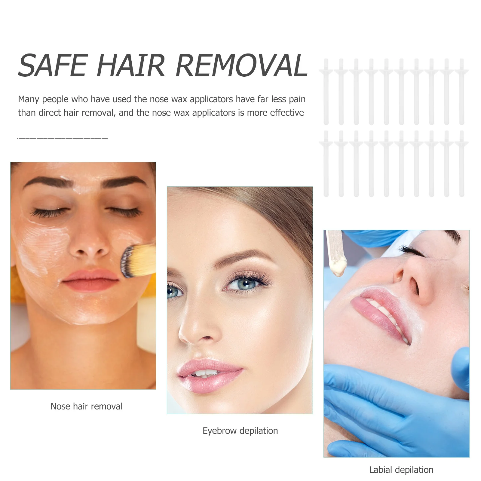 

80pcs Nose Hair Removal Wax Sticks Daily Nostril Cleaning Tools Lightweight Easy to Carry Suitable for Men Women PP Material