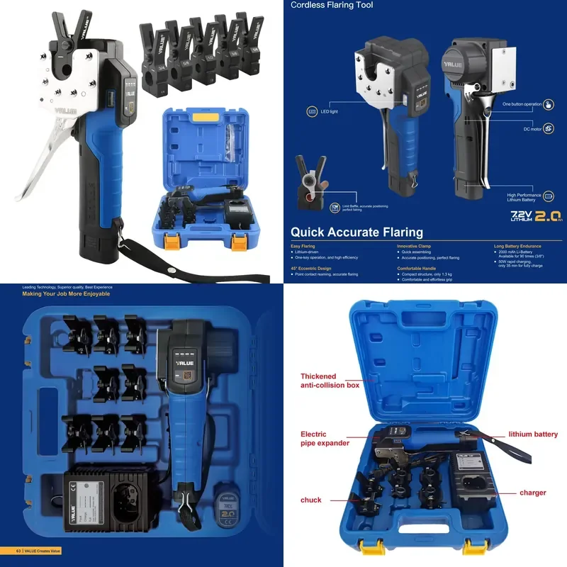 Cordless Flaring Tool VEF-2(VET-19LI) Portable High Performance Electric Tube Expander HVAC Other Hand Tools