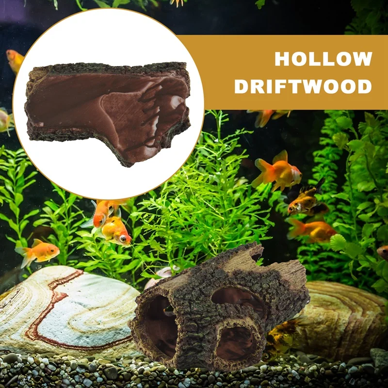 Aquarium Resin Hollow Sinking Wood Fish Tank Landscaping Decoration Ornaments Fish And Insect Avoiding Hole Box