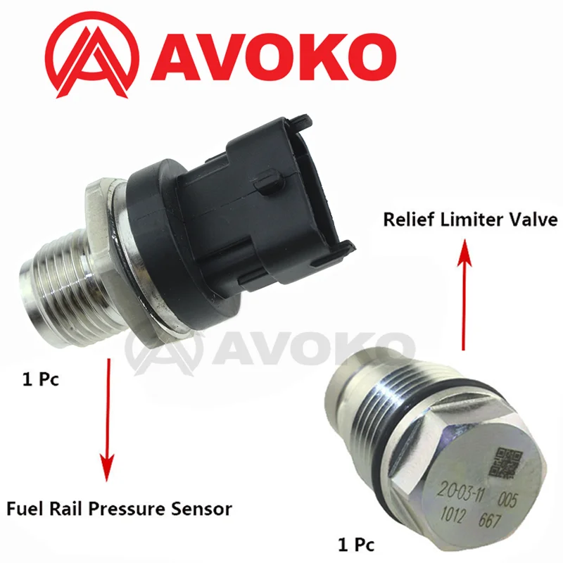 Repair Kit Set ( Fuel Rail Pressure Sensor + Relief Limiter Valve ) OE# 1110010012 0281002921