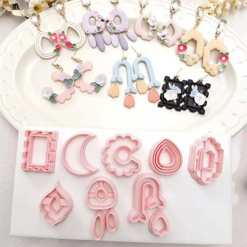 

Unique Shaped Polymer Clay Molds Clay Cutting Molds Tools For DIY Earring Jewelry Ornaments