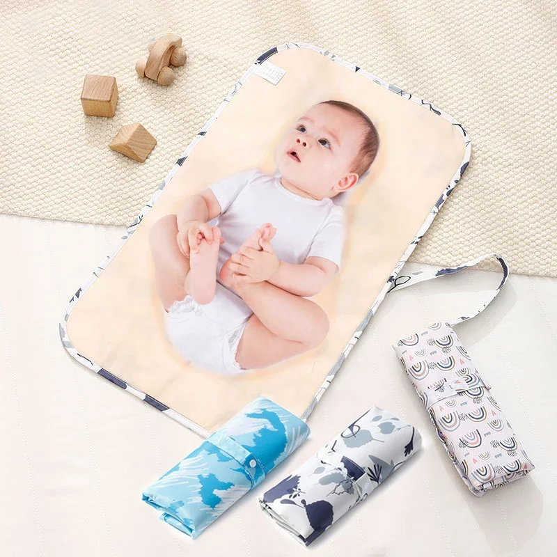 Waterproof Foldable Baby Diaper Changing Pad Portable Nylon Diaper Sheet for Newborn Toddler Travel Essential