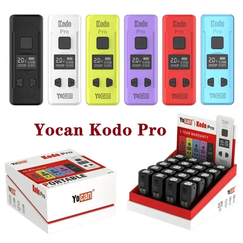 5pcs Yocan Kodo Pro Battery 400mAh Preheat Adjustable Voltage Vape Mod for 510 Thread Thick Oil Cartridges Cart Random Color