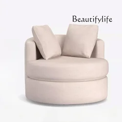 Italian Light Luxury round Single Sofa American Mid-Ancient Living Room Rotatable Lazy Leisure Chair