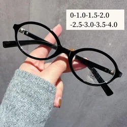 Retro Oval Small Frame Myopia Glasses Women's Anti Blue Light Near Sight Eyeglasses Fashion High Definition Finished Eyewear