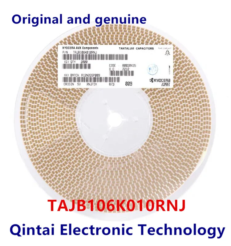 Condensadores de tantalio de 5 piezas, TAJB106K010RNJ, 10UF, 10%, 10V, paquete de 1411, condensador de tantalio de grado Industrial General