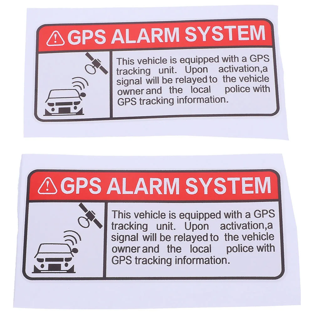 

2Pcs High Adhesion Waterproof Car Warning Decals Adhesive GPS Alarm System Security Sticker Anti Theft Vehicle Protection Decals