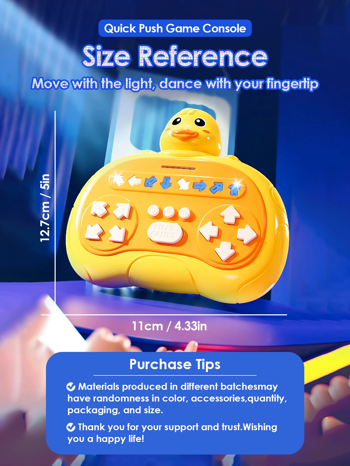 1pcs Music Rhythm Speed Push Machine，Kids Puzzle Dance Rhythm Matching Game Machine ,Exercise Rhythm Memory Speed Push Pop Machi