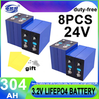 8pcs LiFePO4 3.2V 304Ah 280Ah 105Ah Battery Original Cell Deep Cycle Grade A For DIY 12V 24V 48V Lithium Battery Pack NO TAX