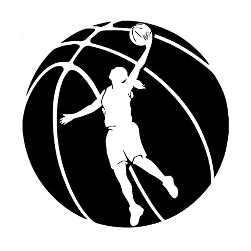 

Car Sticker Fashion Sports Girl Basketball Player Car Decorative Sticker Waterproof Cover Scratch Black/White, 12cm*12cm