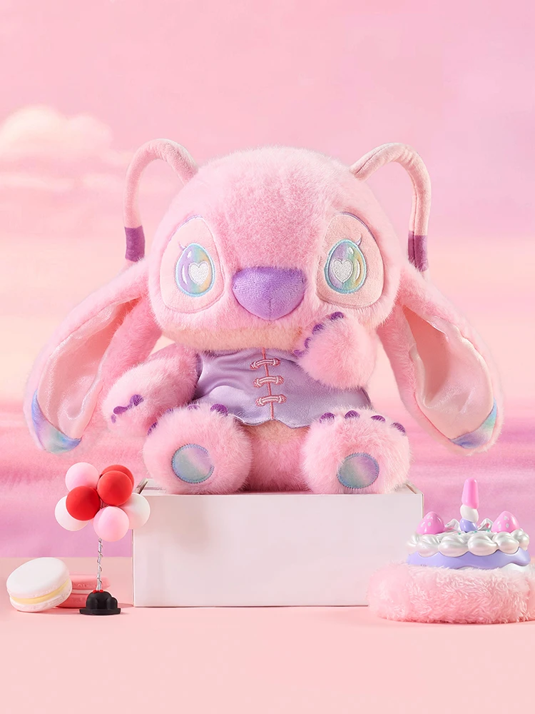 2025 Nuovo originale MINISO Disney Stitch Doll Cartoon Cute Stitch Peluche Decorazione della stanza Cuscino Kawaii Regalo di compleanno per bambini