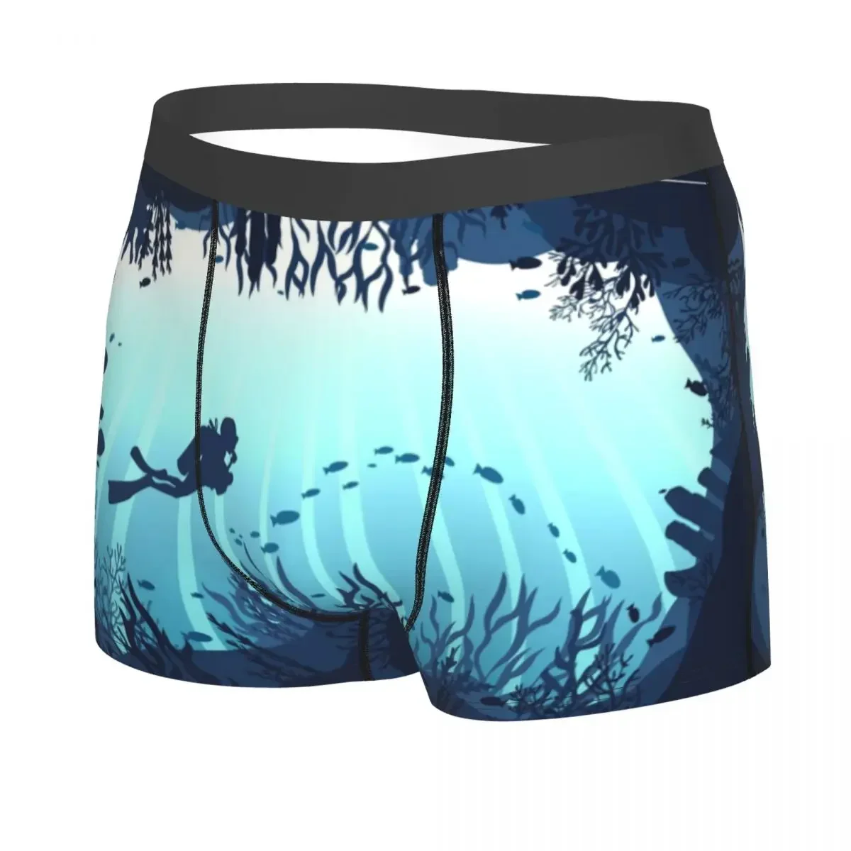 Custom Deep Sea Caveran Diver Boxers Shorts Mens Dive Explore Briefs Underwear Cool Underpants