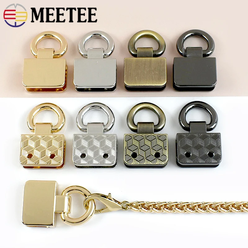 2/4Pcs Meetee 32x19mm Metal Side Clip Buckle Handbag Strap D Ring Connector Women Bag Screw Hook Decoration Hardware Accessories