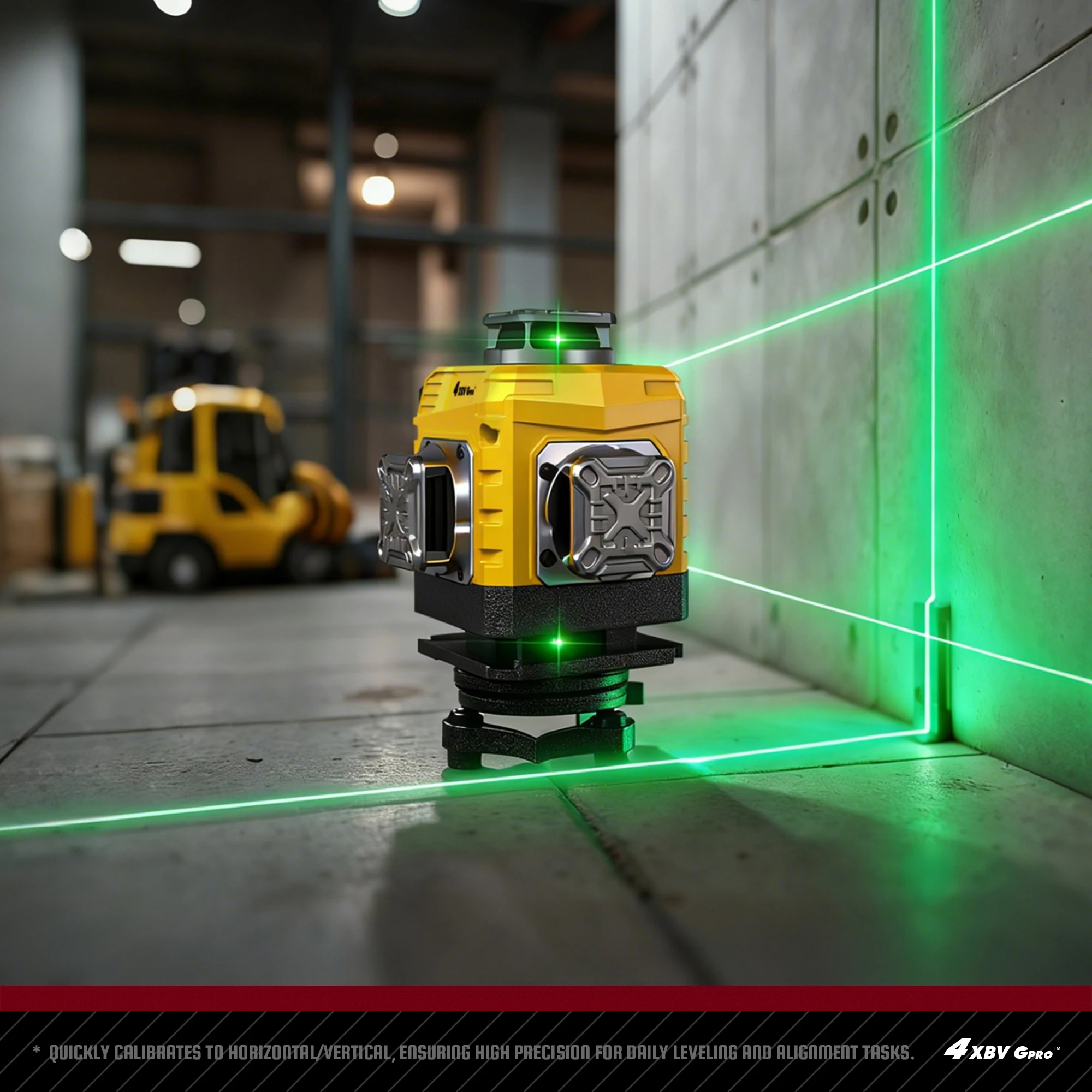 YEVOLT niveau Laser avec luminosité réglable pour outils de travail au sol carrelage Laser à lignes transversales vertes outils d'auto-nivellement 4D 16 lignes