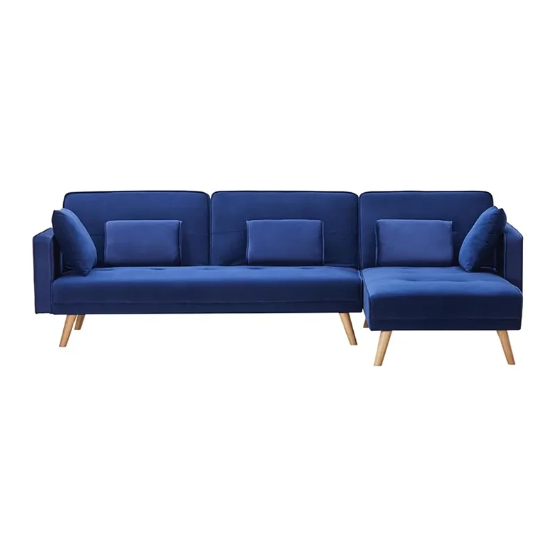 

Modular Sofa Set,Convertible Folding Futon Sofa Bed With 3 Pillows 3 Backrest Settings -120°/150°/180°,blue Bedroom Furniture