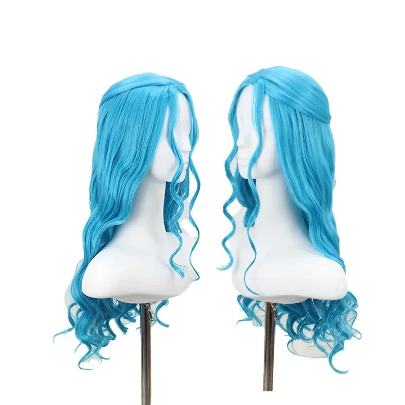 

DY20JP Anime Nefertari D Vivi Cosplay Hair Headwear Medium Long Wavy Styling Comic Wig25