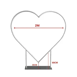 Grainbuds 6.5ft Balloon Heart Backdrop Arch Wedding Flowers Decorative Shelve Silver Aluminum Wedding Arch Frame Love Background