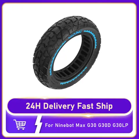 10Inch Wear-resistant Off-Road Tires For Ninebot Max G30 G30D G30LP Electric Scooter Parts 60 70-6.5 Tubeless Solid Tire