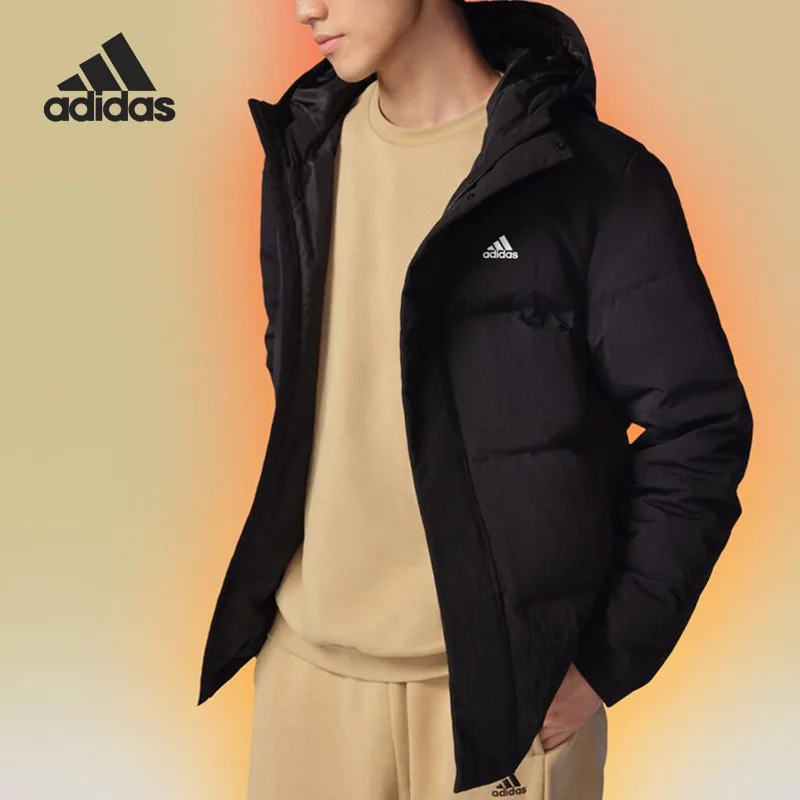 Adidas New Men's Classic Thermal Hooded Short Down Jacket IZ4883
