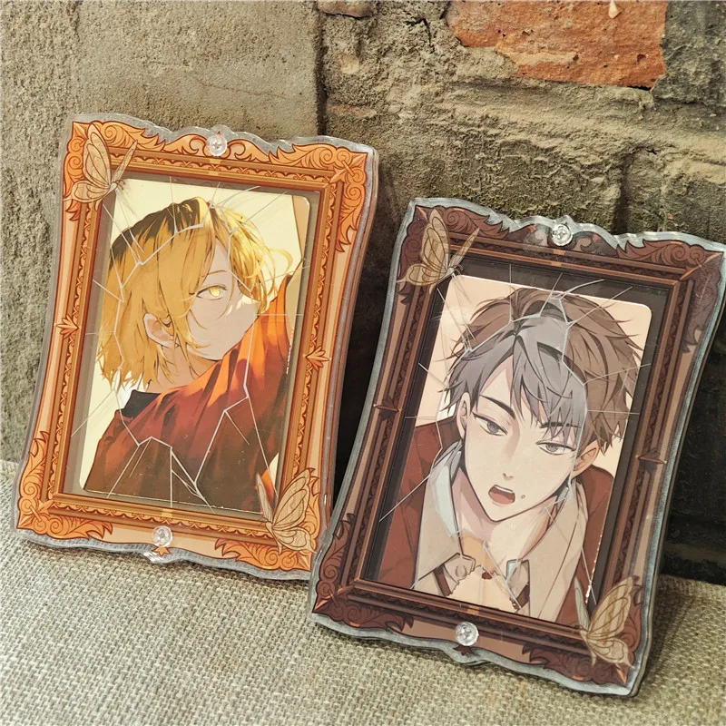 Cadre photo en acrylique de 3 pouces, motif papillon de style européen, support d'affichage pour cartes postales, porte-cartes pour articles d'anime, vitrine de collection