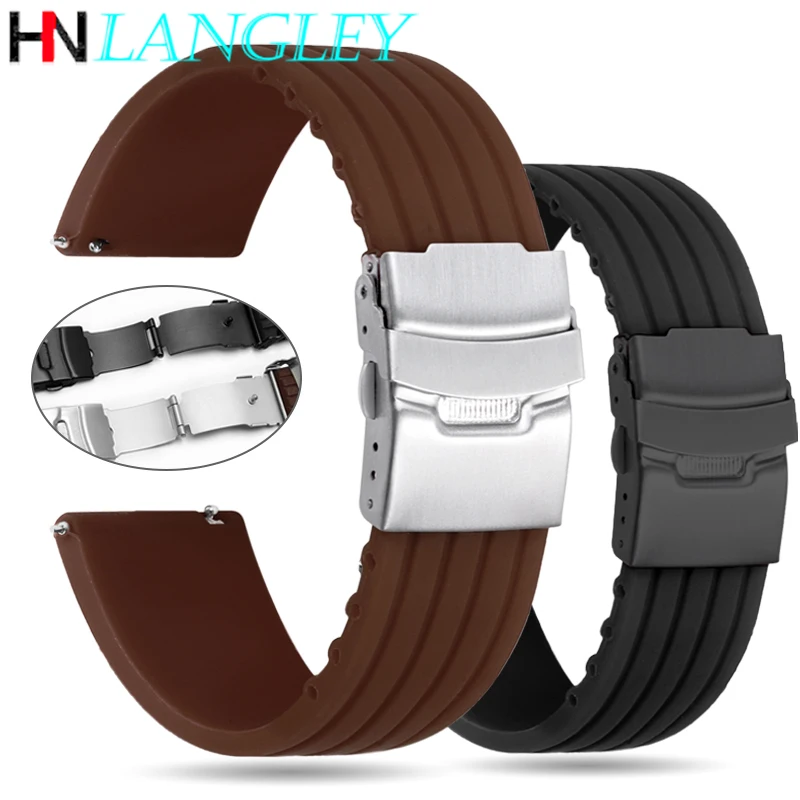 

Rubber Strap Watchband Quick Release Bracelet for Fossil 18mm/20mm/22mm/24mm Silicone Sport Band for Samsung Galaxy Watch3/4/5/6