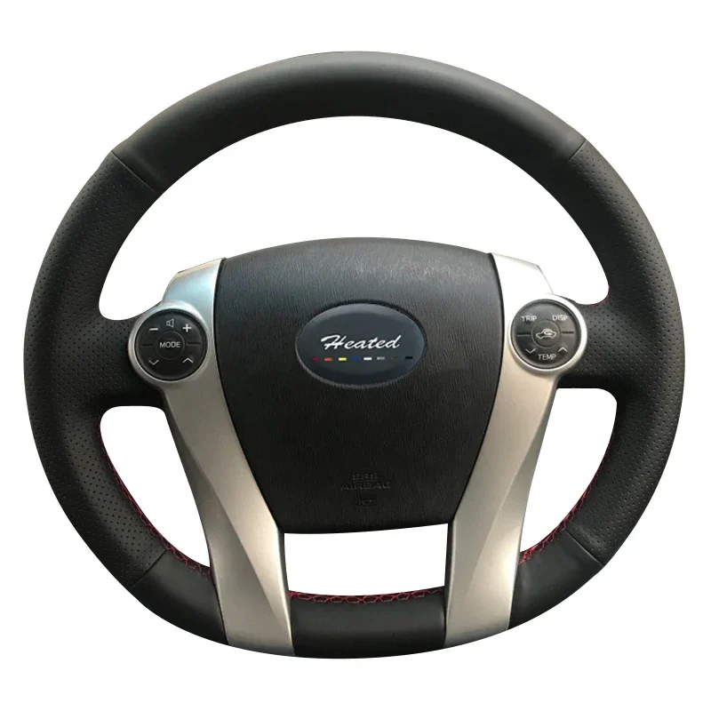 Genuine leather Steering Wheel Cover for Toyota Prius 2009-2015 Aqua 2014 2015 Braid on the steering wheel