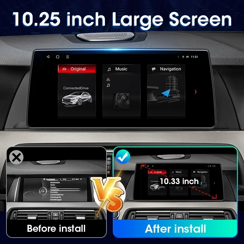 Android 12 Car Radio For BMW 5 Series F10 F11 2011-2016 Multimedia Navigation Player 2 Din Carplay Stereo GPS CIC NBT Head Unit