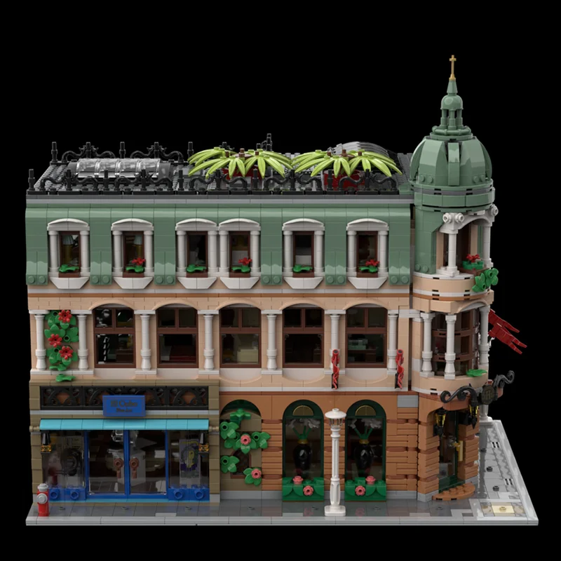 有名な街並みのモックビルディングブロック、グランドコーナーホテルシリーズ、テクノロジーブロック、ギフト、クリスマスおもちゃ、DIYセット、組み立て